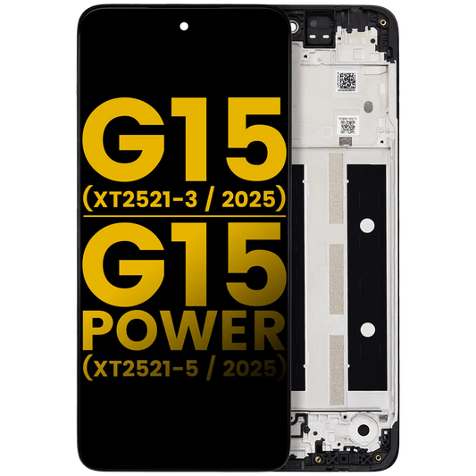 LCD Assembly With Frame For Motorola Moto G15 (XT2521-3 /2025) / G15 Power (XT2521-5 /2025) (Refurbished) (All replacement part SKU 107083546611 image 1