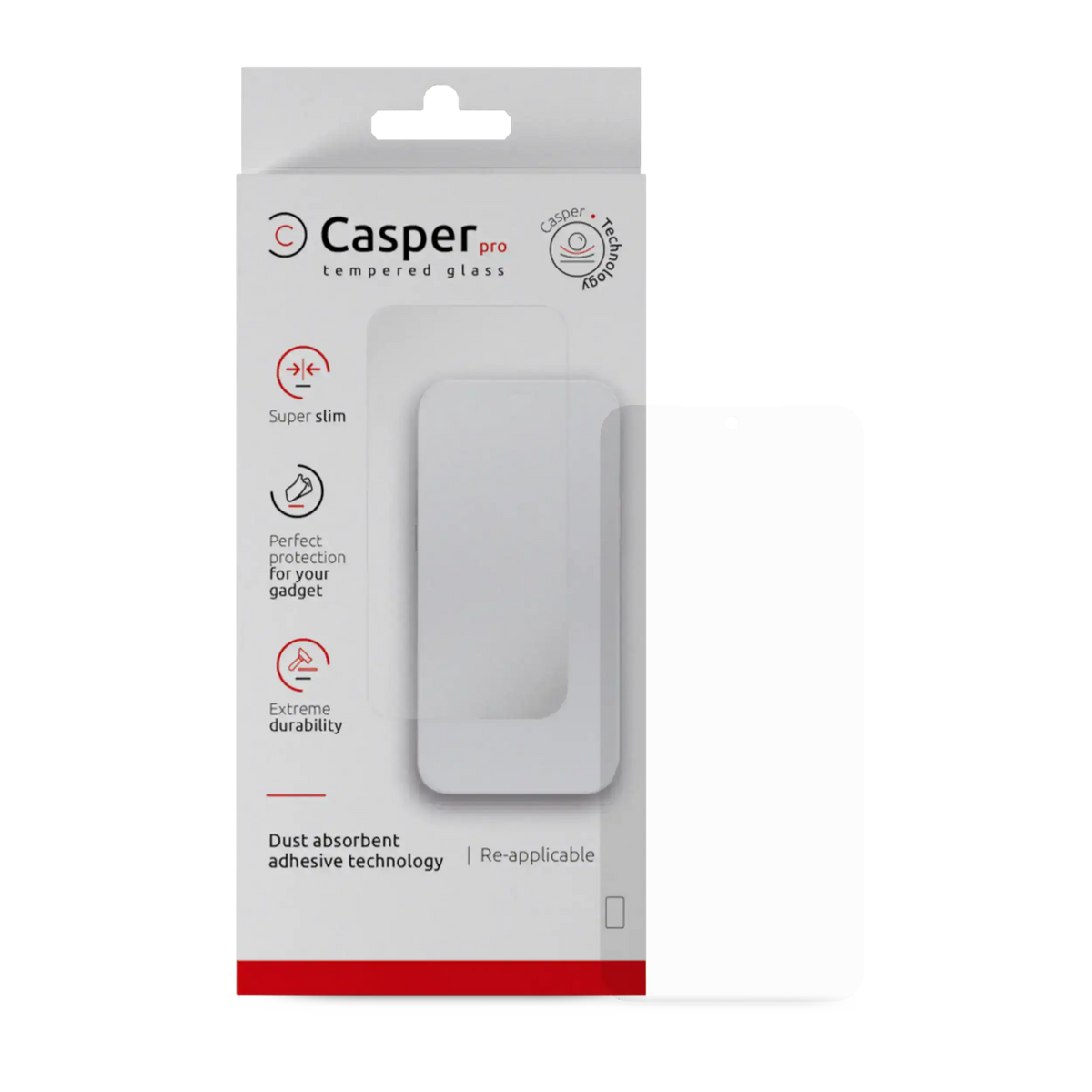 Casper Pro Tempered Glass For Google Pixel 9A (Retail Pack) (Clear) - replacement part product view