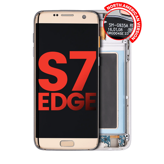 OLED Assembly With Frame For Samsung Galaxy S7 Edge G935A (North American Version) (Aftermarket Plus) (Gold Platinum)