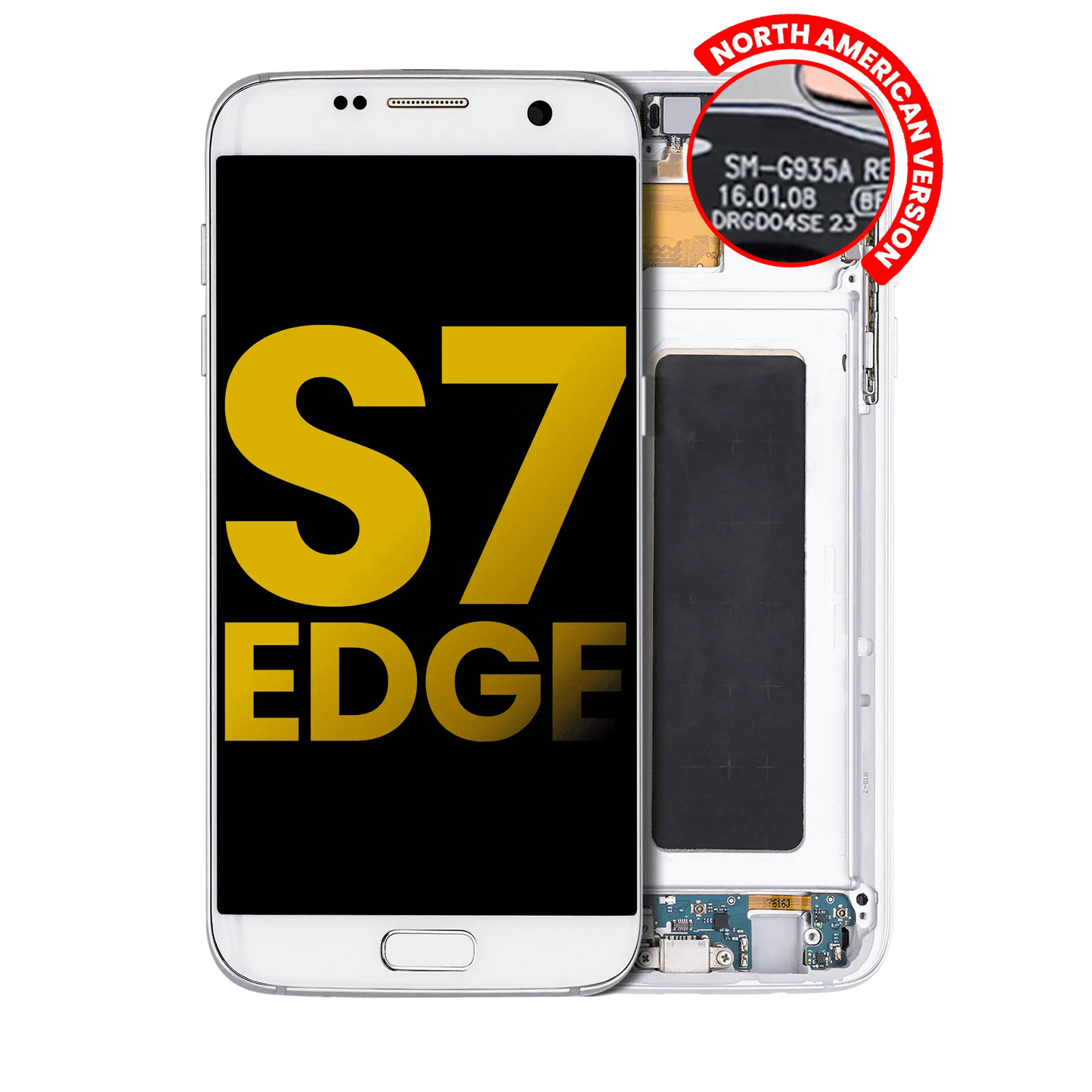 OLED Assembly With Frame For Samsung Galaxy S7 Edge G935A (North American Version) (Refurbished) (White Pearl)
