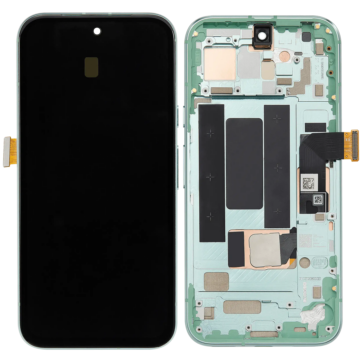 OLED Assembly With Frame (With Fingerprint Sensor ) For Google Pixel 8A (Refurbished) (Aloe) - repair component detailed angle
