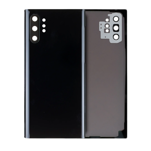 Back Cover Glass With Camera Lens For Samsung Galaxy Note 10 Plus / 5G (No Logo) (Aftermarket Plus) (Aura Black)