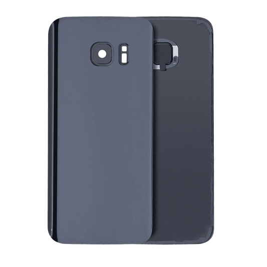 Back Cover Glass With Camera Lens For Samsung Galaxy S7 (No Logo) (Aftermarket Plus) (Black Onyx)