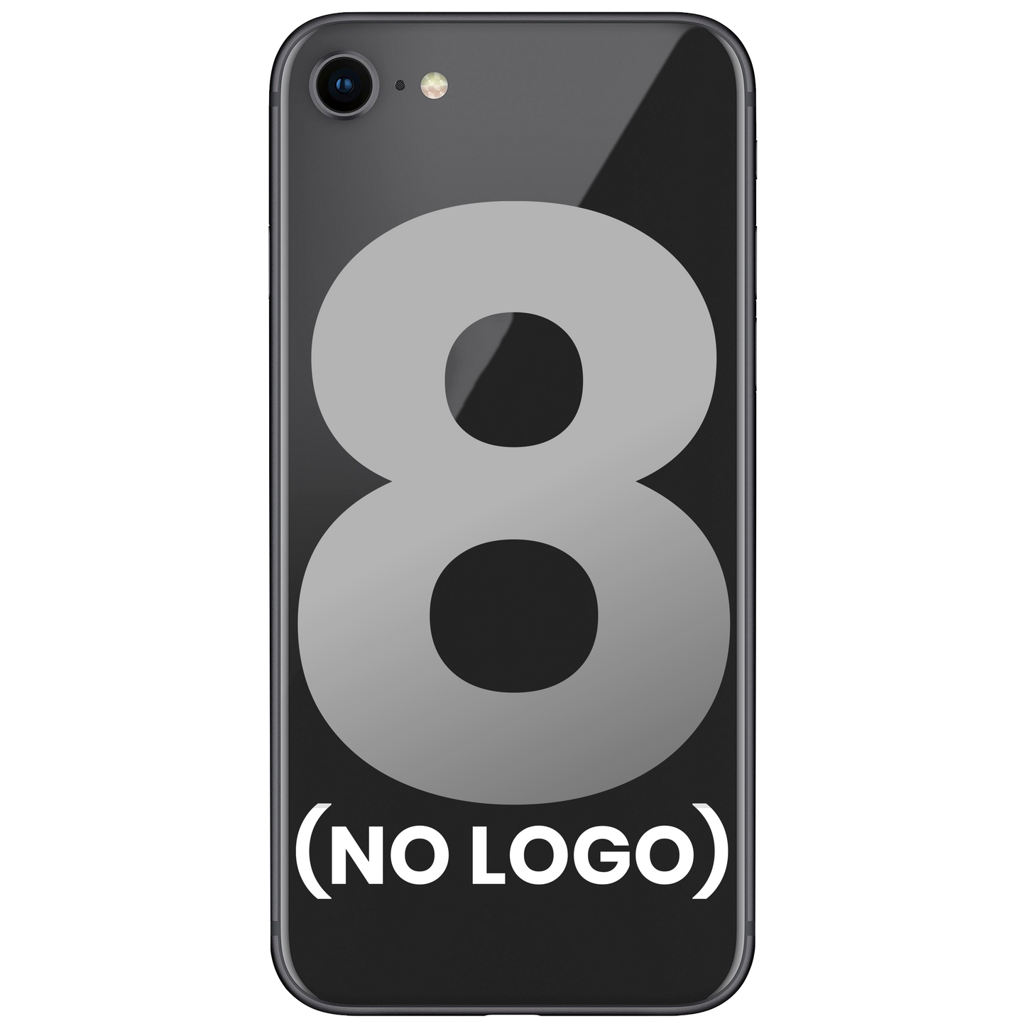 Back Cover Glass With Back Camera Lens For iPhone 8 (No Logo) (Space Gray)