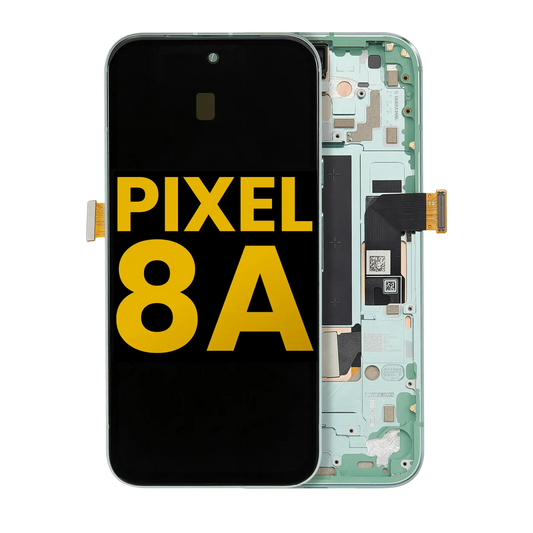 OLED Assembly With Frame (With Fingerprint Sensor ) For Google Pixel 8A (Refurbished) (Aloe) - replacement part product view