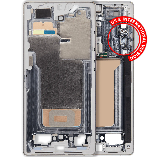 Mid-Frame Housing For Samsung Galaxy S25 Ultra (US & International Version) (Titanium White Silver)
