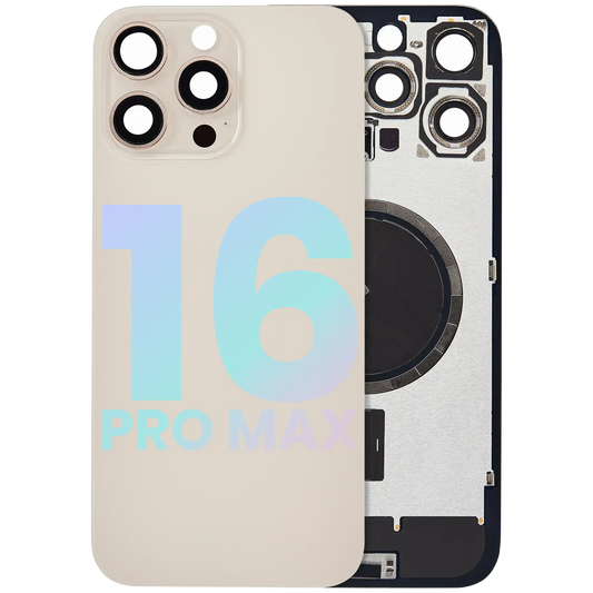 Back Glass w/ MagSafe Magnet & NFC & Flashlight Flex For iPhone 16 Pro Max (Service Pack) (Desert Titanium)