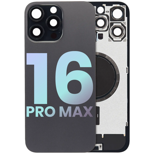 Back Glass w/ MagSafe Magnet & NFC & Flashlight Flex For iPhone 16 Pro Max (Service Pack) (Black Titanium)
