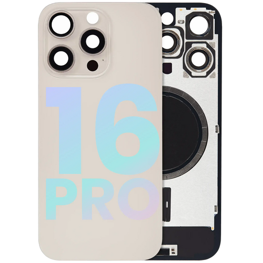 Back Glass w/ MagSafe Magnet & NFC & Flashlight Flex For iPhone 16 Pro (Service Pack) (Desert Titanium)