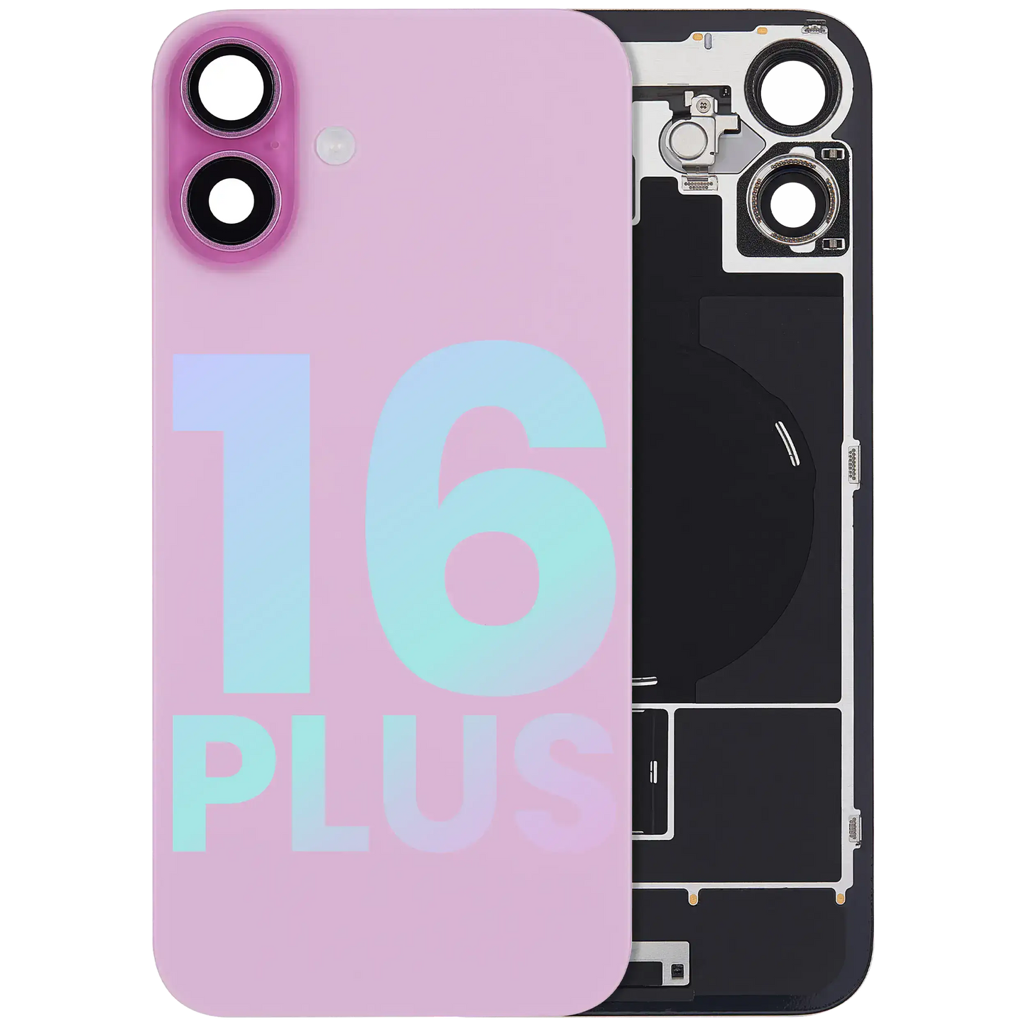 Back Glass w/ MagSafe Magnet & NFC & Flashlight Flex For iPhone 16 Plus (Service Pack) (Pink)
