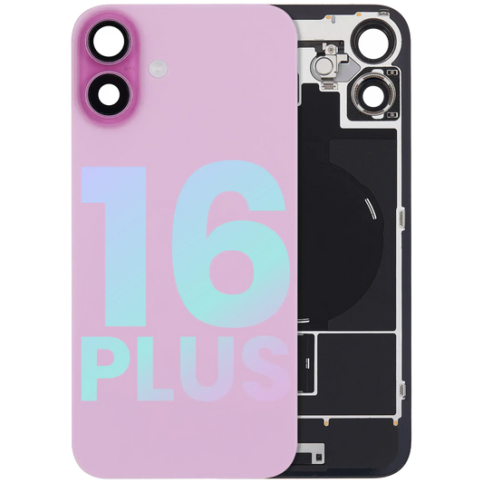 Back Glass w/ MagSafe Magnet & NFC & Flashlight Flex For iPhone 16 Plus (Service Pack) (Pink)