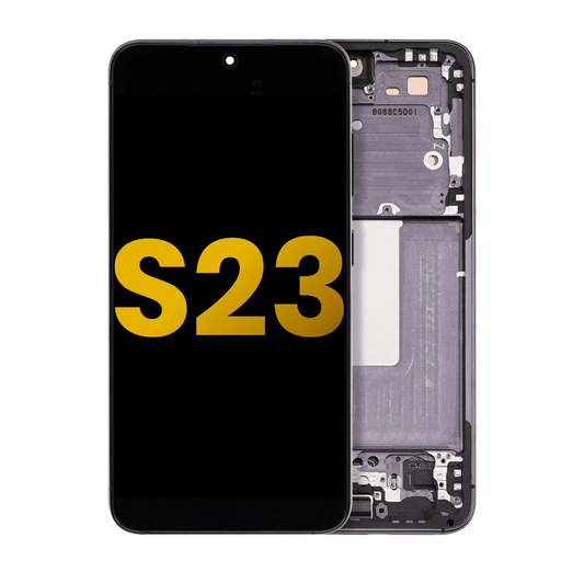 OLED Assembly With Frame For Samsung Galaxy S23 5G (US & International) (Refurbished) (Phantom Black)