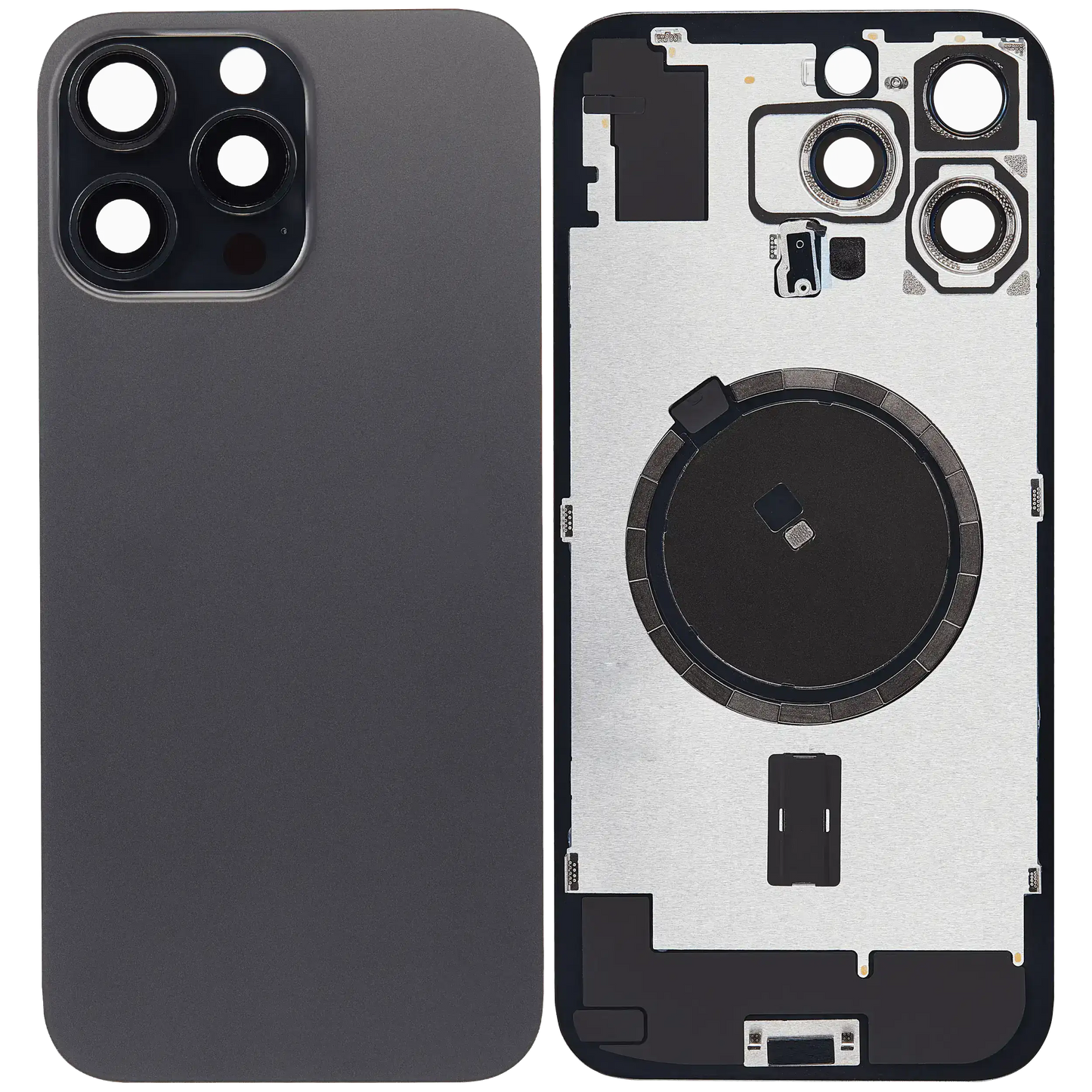 Back Glass w/ MagSafe Magnet & NFC & Flashlight Flex For iPhone 16 Pro Max (Used OEM Pull: Grade B) (White Titanium)