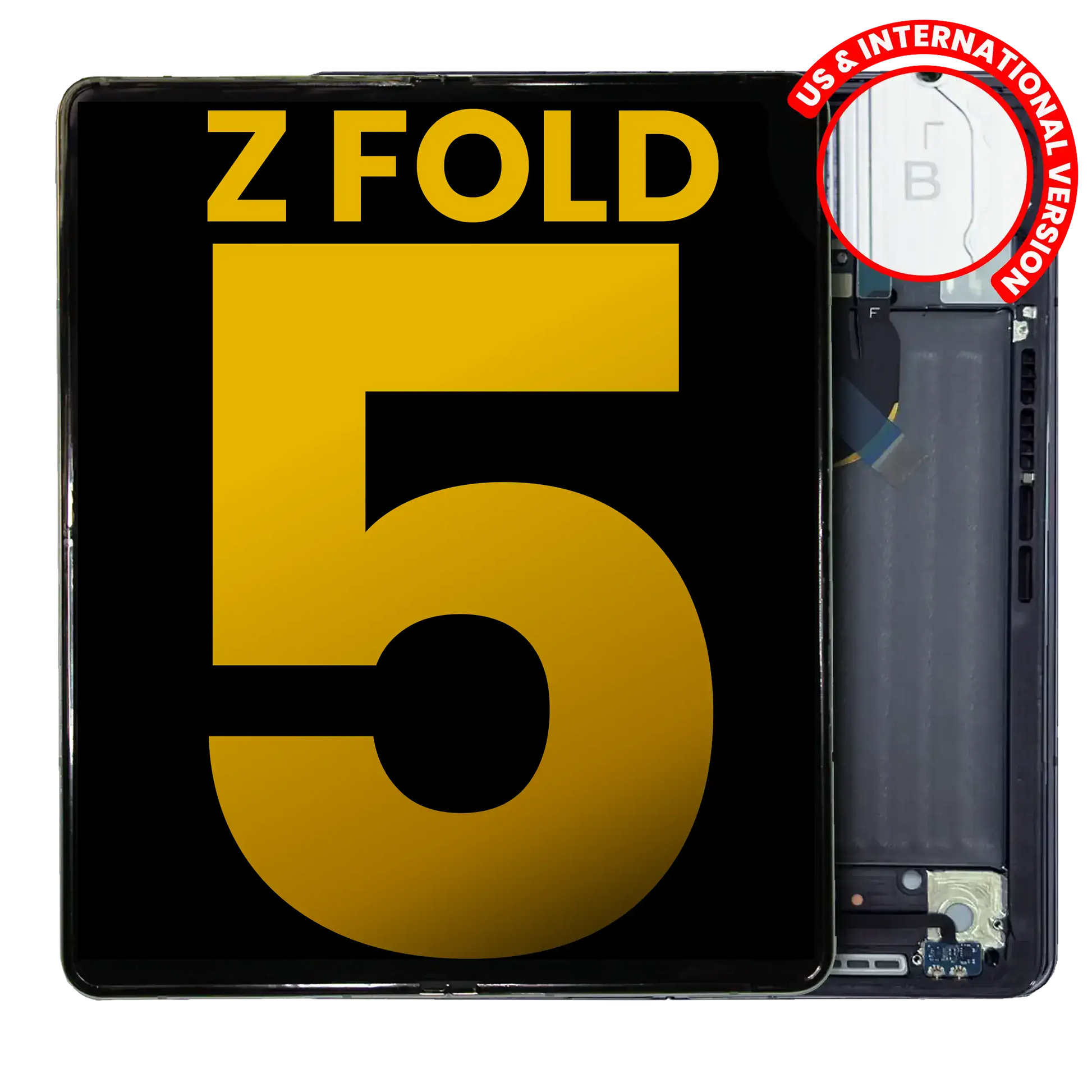 High resolution image of Inner OLED Assembly With Frame For Samsung Galaxy Z Fold 5 5G (US & International) (Refurbished) (Phantom Black)