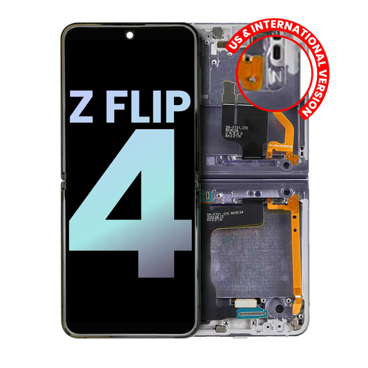 Buy Inner OLED Assembly With Frame For Samsung Galaxy Z Flip 4 5G (US & International) (Service Pack) (Bora Purple) - High Quality Replacement Part - View 1 | TechDrip Canada