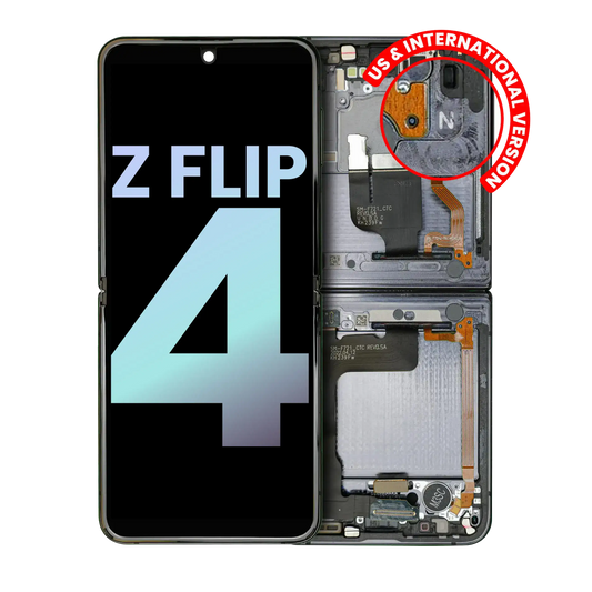 Buy Inner OLED Assembly With Frame For Samsung Galaxy Z Flip 4 5G (US & International) (Service Pack) (Graphite) - High Quality Replacement Part - View 1 | TechDrip Canada
