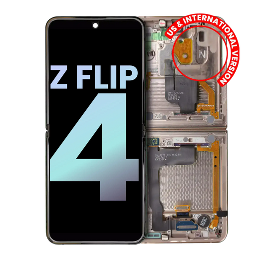 Buy Inner OLED Assembly With Frame For Samsung Galaxy Z Flip 4 5G (US & International) (Service Pack) (Pink Gold) - High Quality Replacement Part - View 1 | TechDrip Canada
