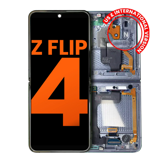 Buy Inner OLED Assembly With Frame For Samsung Galaxy Z Flip 4 5G (US & International) (Blemish: Grade A) (Blue) - High Quality Replacement Part - View 1 | TechDrip Canada