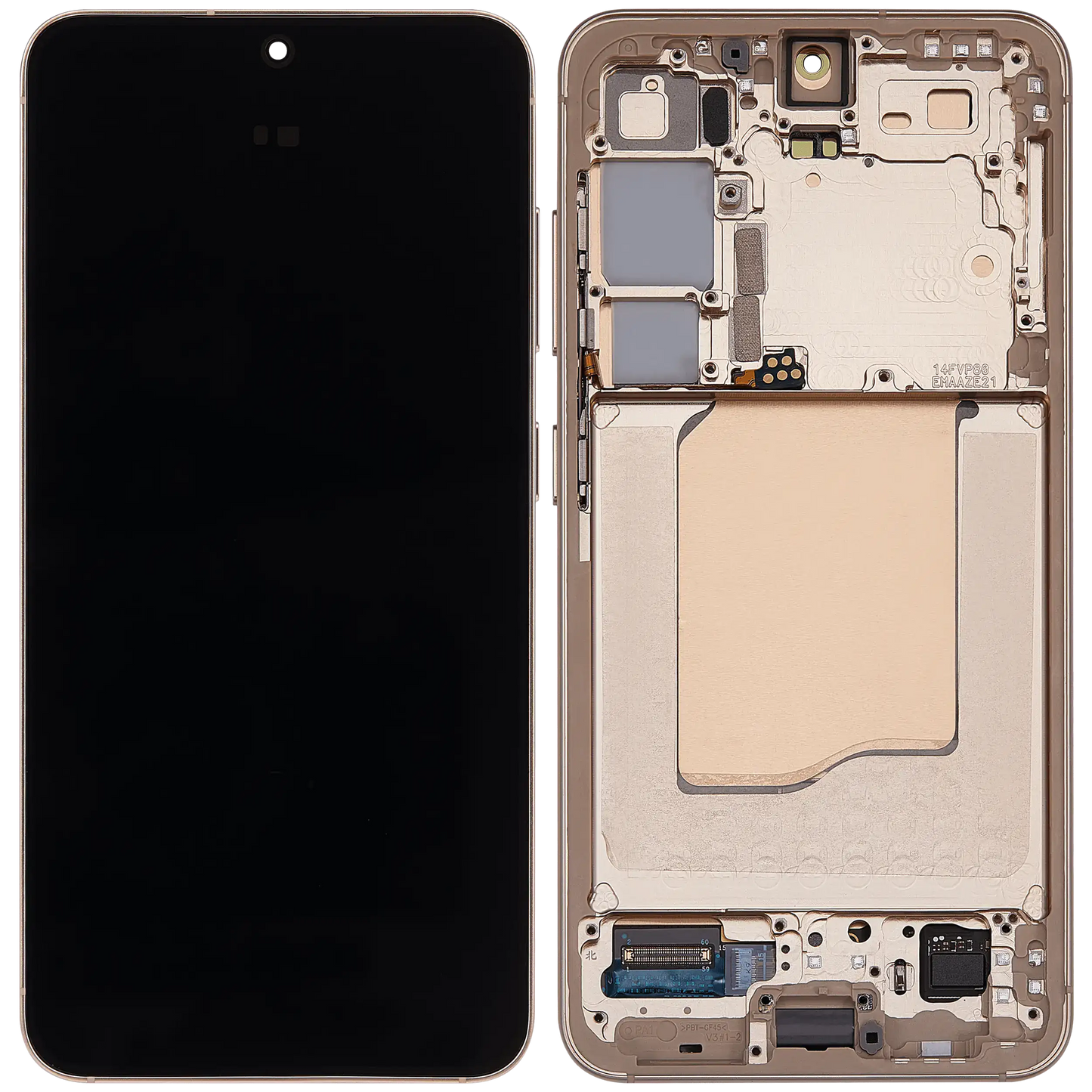 OLED Assembly With Frame For Samsung Galaxy S25 5G (US & International) (Refurbished) (Pink Gold)