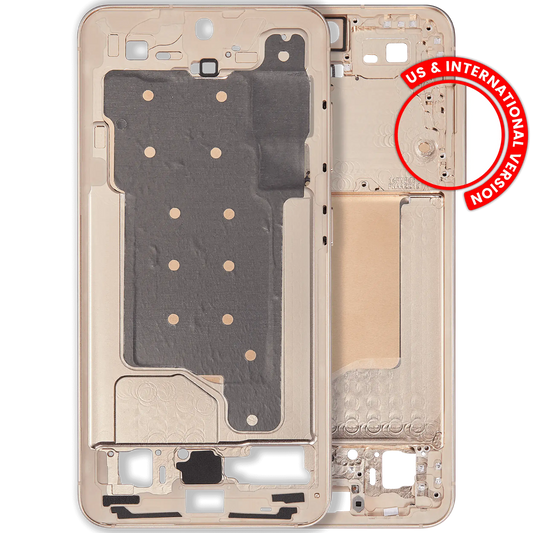 Mid-Frame Housing For Samsung Galaxy S25 5G (US & International Version) (Pink Gold)