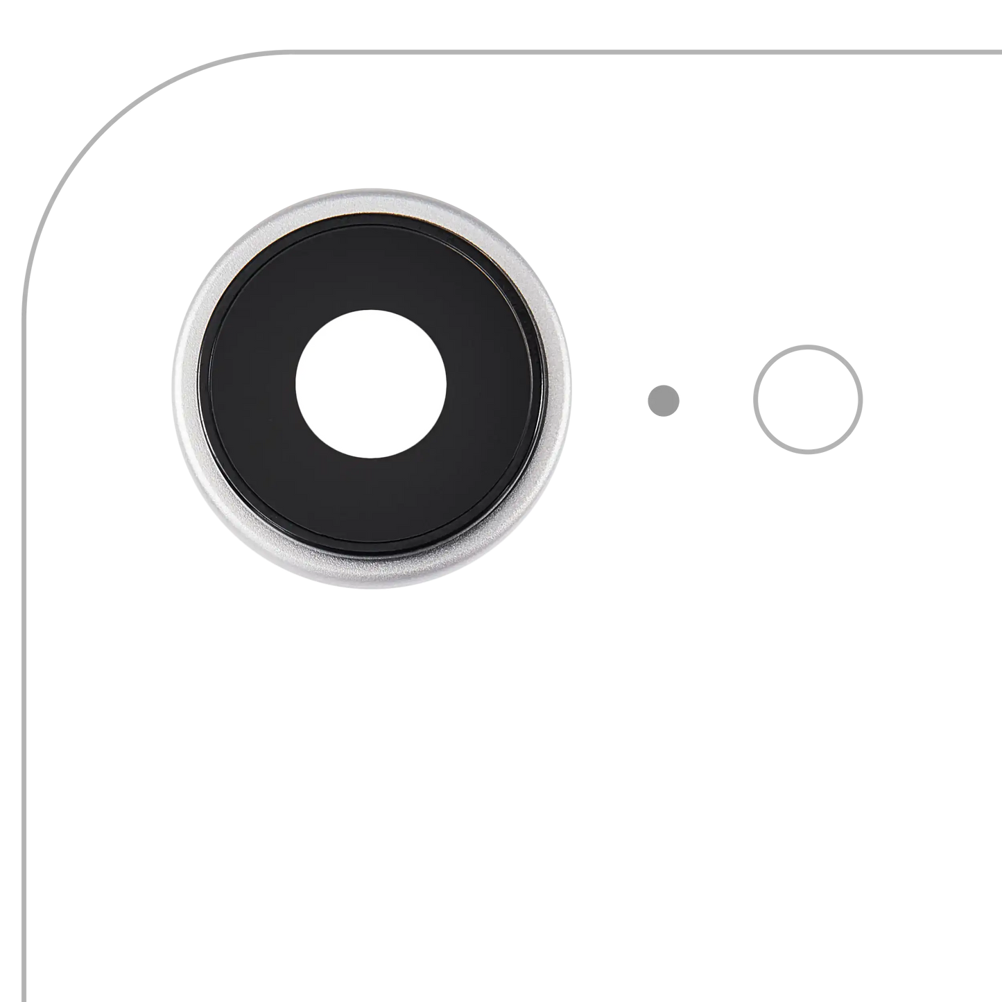 Back Camera Lens With Bracket & Bezel For iPhone 16e / 17e (White) (Premium)