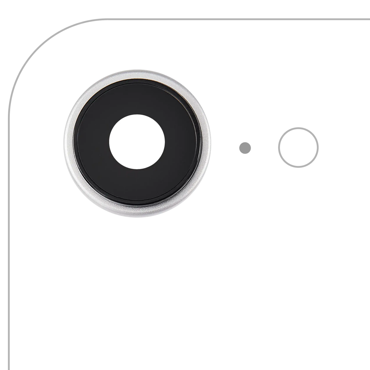 Back Camera Lens With Bracket & Bezel For iPhone 16e / 17e (Premium) (White) - product image 1