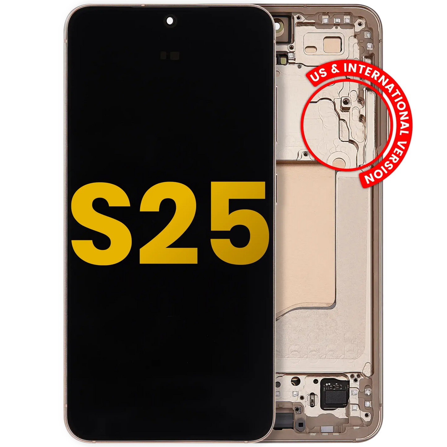 OLED Assembly With Frame For Samsung Galaxy S25 5G (US & International) (Refurbished) (Pink Gold)