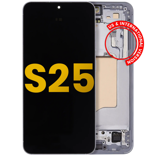 OLED Assembly With Frame For Samsung Galaxy S25 5G (US & International) (Refurbished) (Icy Blue)