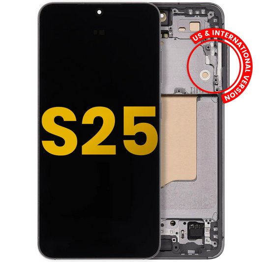 OLED Assembly With Frame For Samsung Galaxy S25 5G (US & International) (Refurbished) (Silver Shadow)