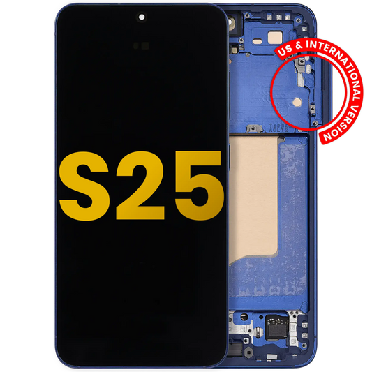 OLED Assembly With Frame For Samsung Galaxy S25 5G (US & International) (Refurbished) (Navy)