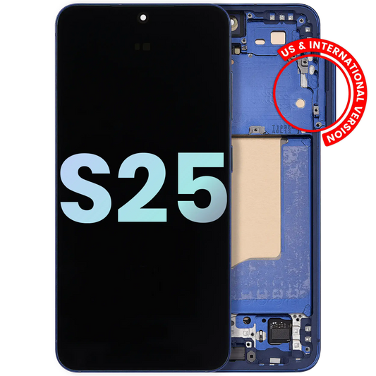 OLED Assembly With Frame For Samsung Galaxy S25 5G (US & International) (Service Pack) (Navy)