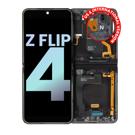 Buy Inner OLED Assembly With Frame For Samsung Galaxy Z Flip 4 5G (US & International) (Service Pack) (Navy) - High Quality Replacement Part - View 1 | TechDrip Canada