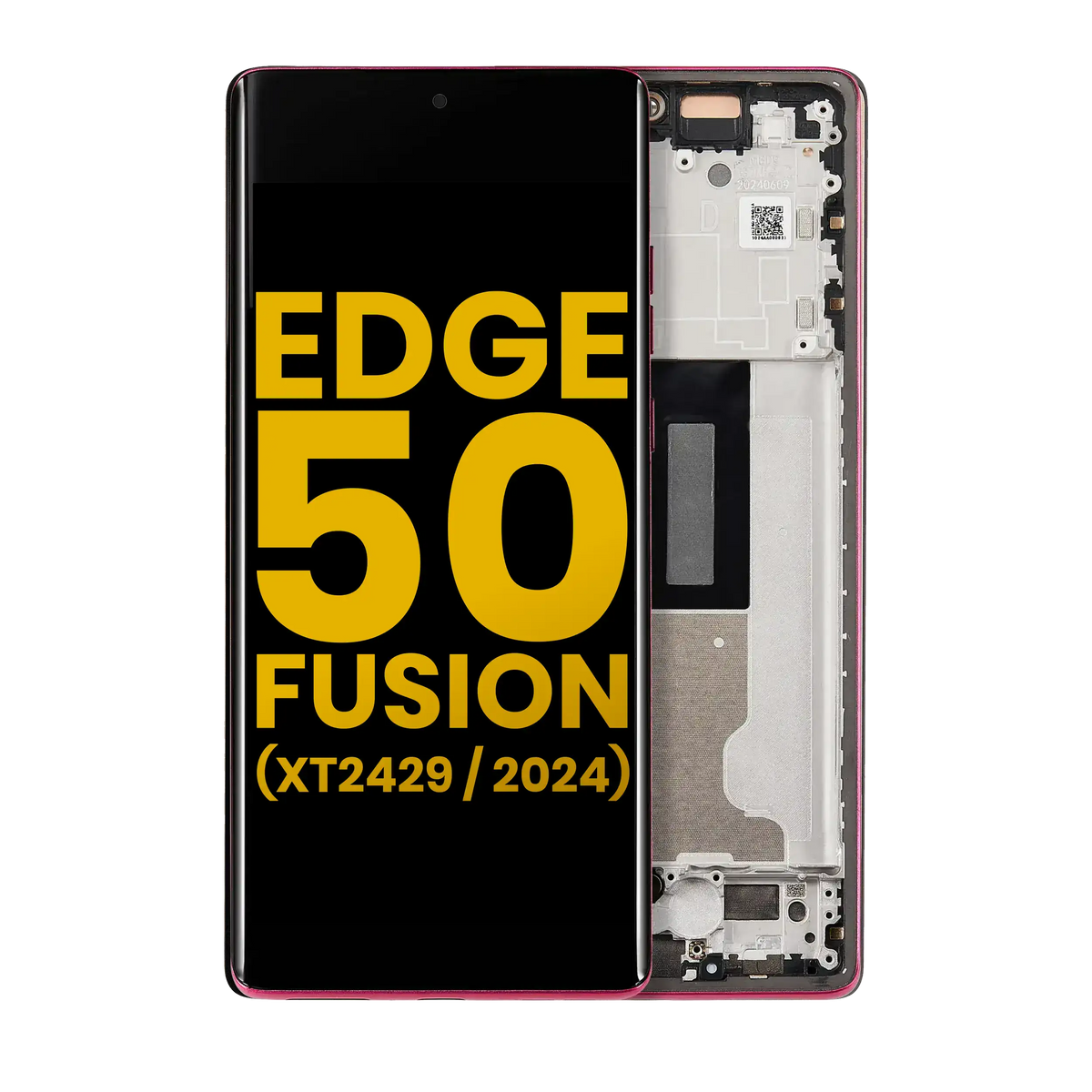 OLED Assembly With Frame For Motorola Moto Edge 50 Fusion 5G (XT2429 / 2024) (Refurbished) (Hot Pink) | SKU 107183138918 | image 1