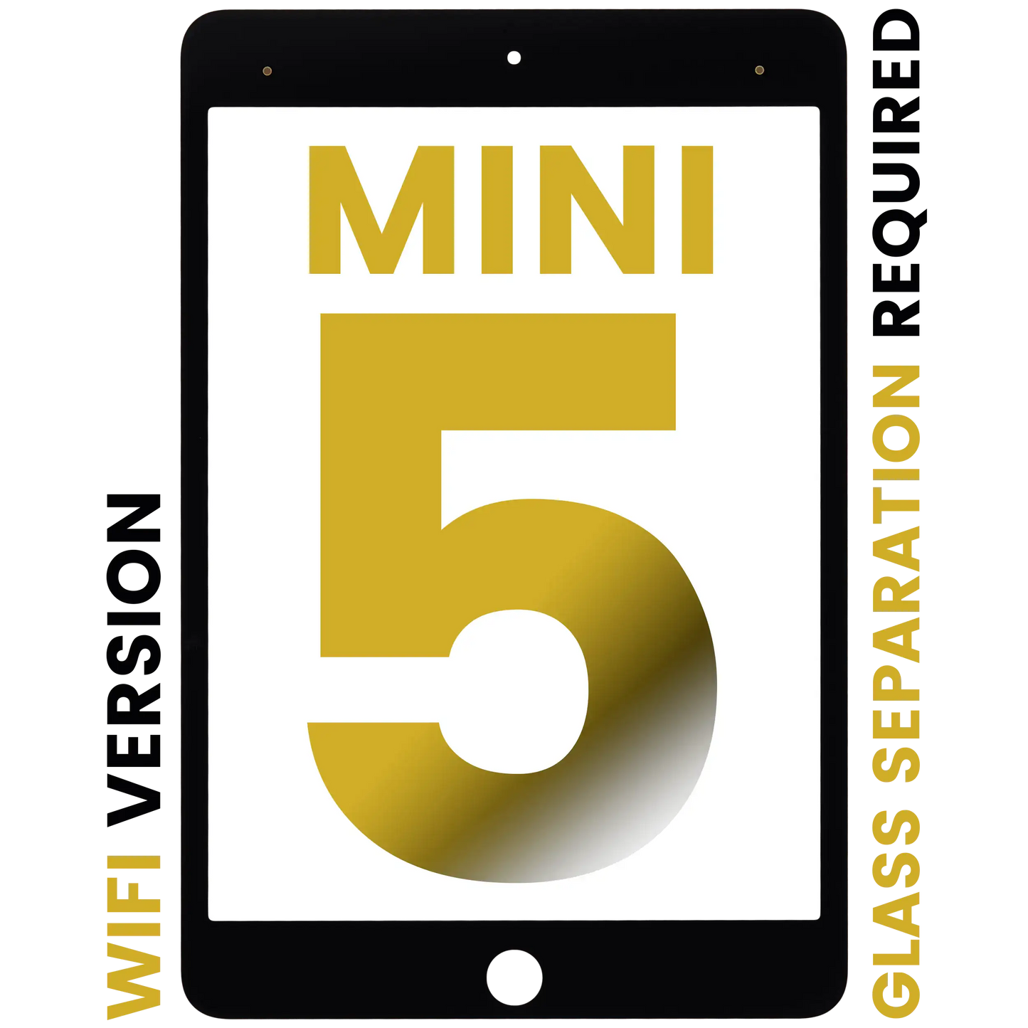 Front Glass For iPad Mini 5 (Glass Separation Required) (WiFi Only) (Black)