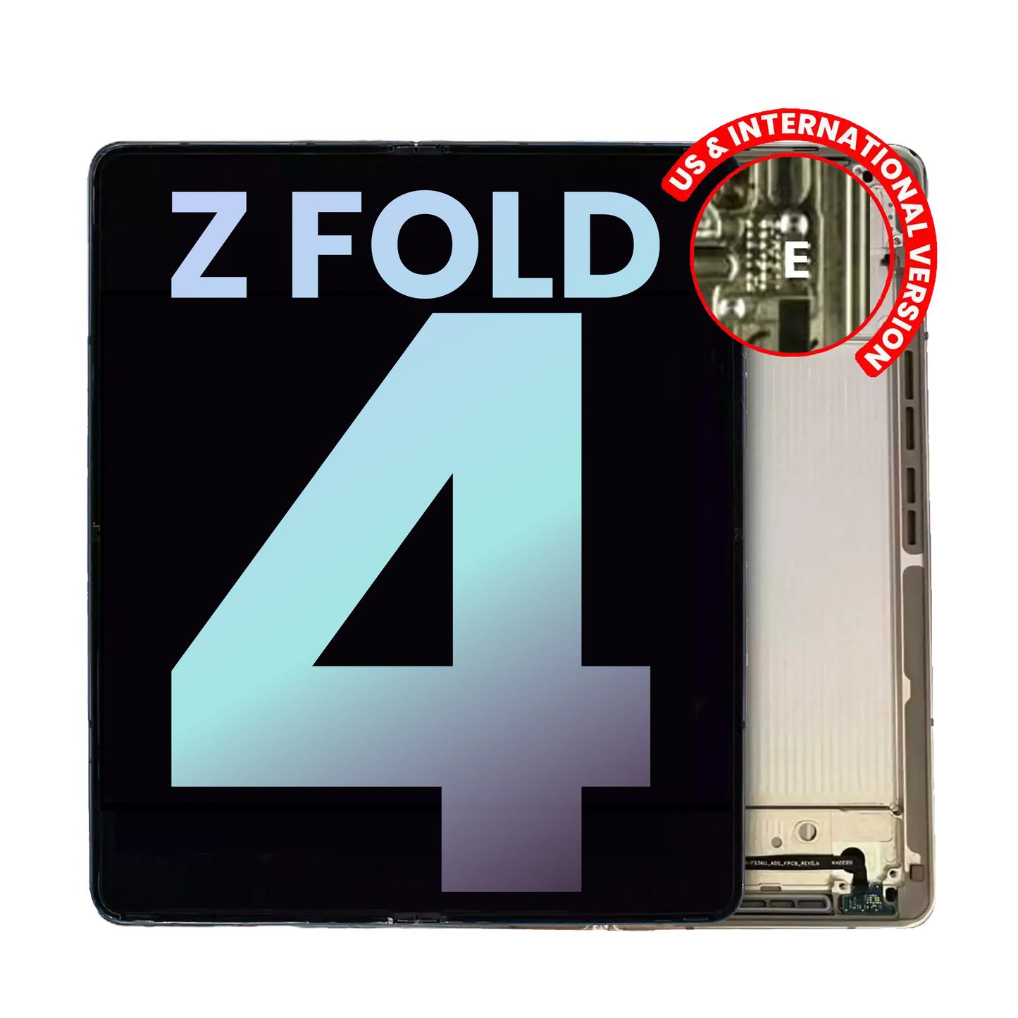 Inner OLED Assembly With Frame For Samsung Galaxy Z Fold 4 5G (US & International) (Service Pack) (Beige) clear view