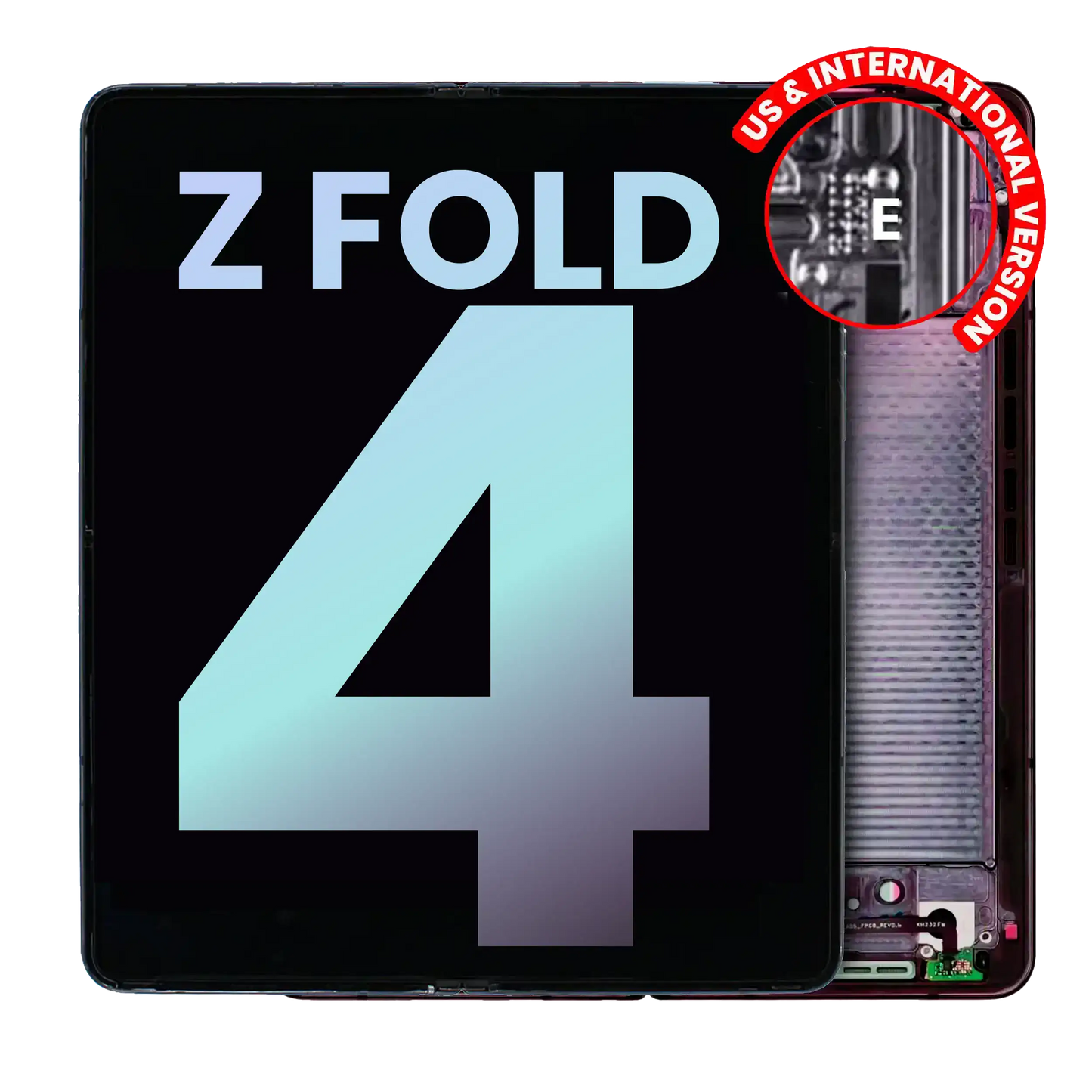 Samsung replacement part: Inner OLED Assembly With Frame For Samsung Galaxy Z Fold 4 5G (US & International) (Service Pack) (Burgundy)