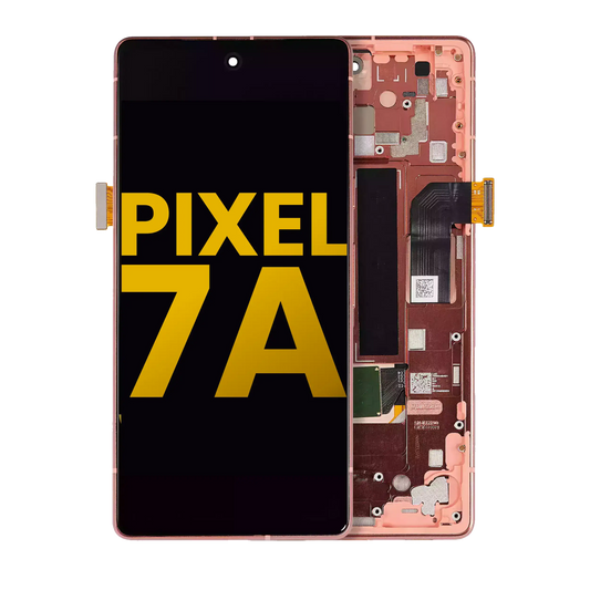 OLED Assembly With Frame (With Fingerprint Sensor ) For Google Pixel 7a 5G (Refurbished) (Coral) - replacement part product view