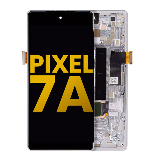 OLED Assembly With Frame (With Fingerprint Sensor ) For Google Pixel 7a 5G (Refurbished) (Snow) - replacement part product view