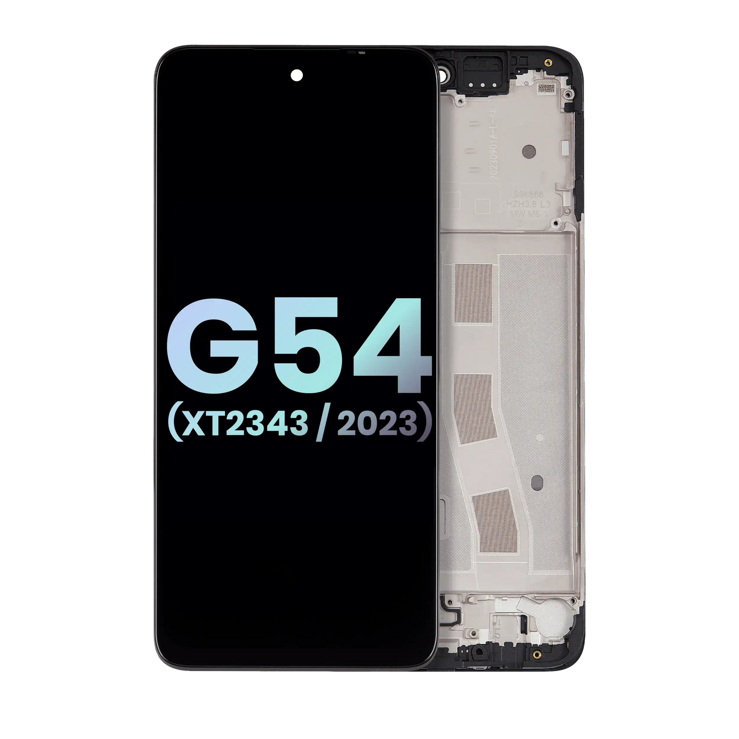 LCD Assembly With Frame For Moto G54 (XT2343 / 2023) (Genuine OEM) (Black) replacement part SKU 107082113043 image 1