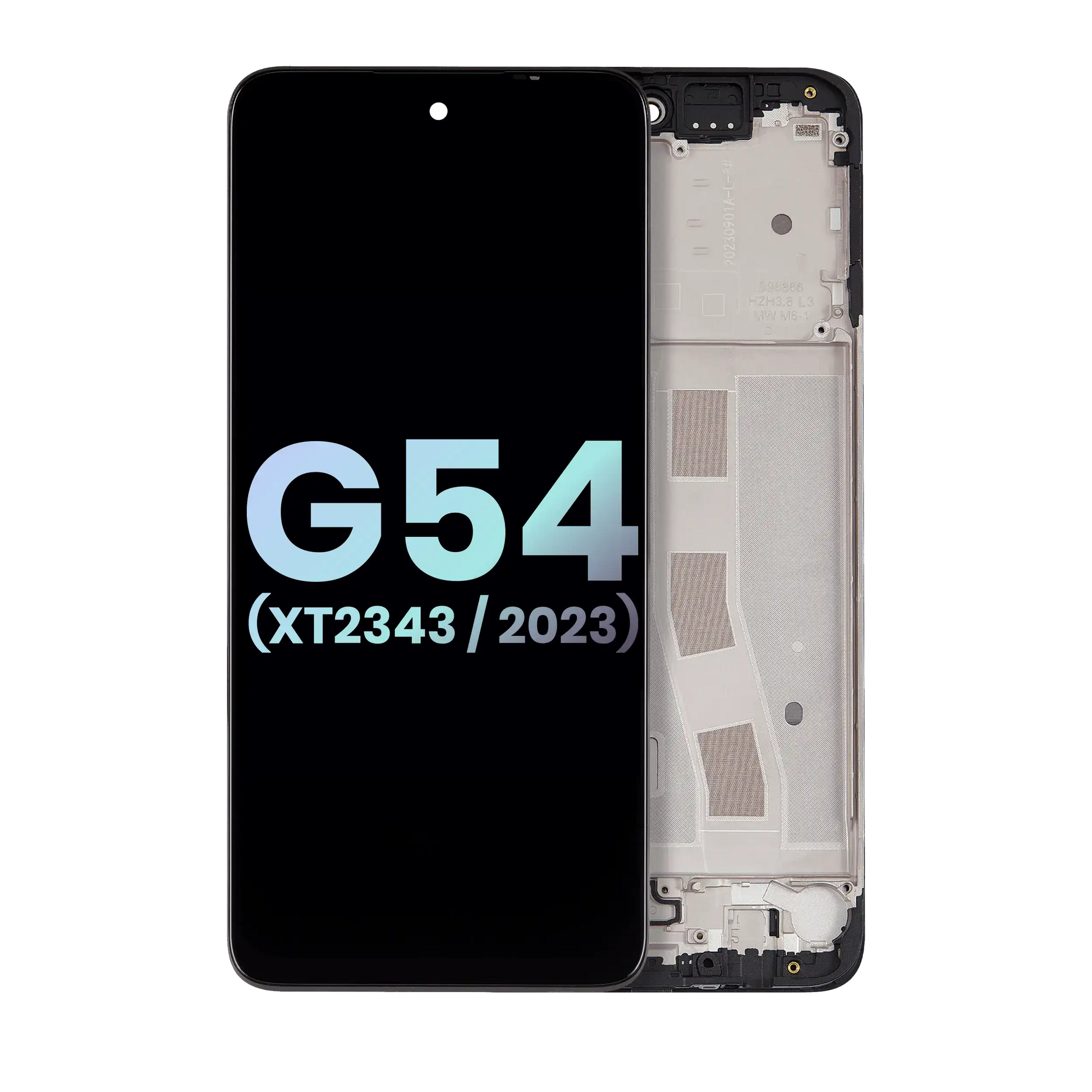 LCD Assembly With Frame For Moto G54 (XT2343 / 2023) (Genuine OEM) (Black) replacement part SKU 107082113043 image 1