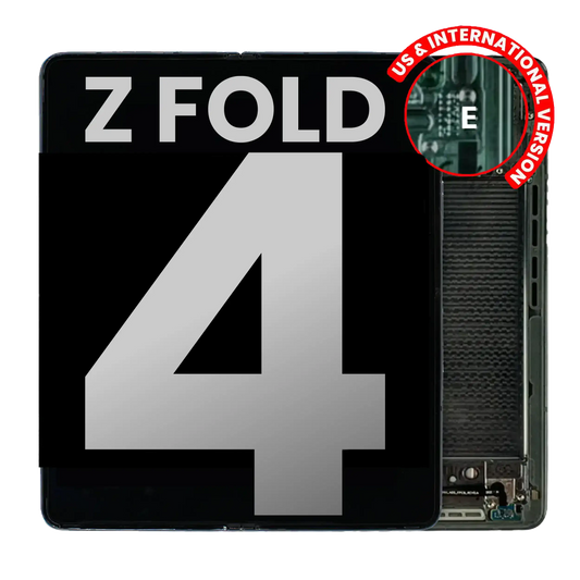 Inner OLED Assembly With Frame For Samsung Galaxy Z Fold 4 5G (US & International) (Used OEM Pull: Grade B/C) (Gray Green) side angle