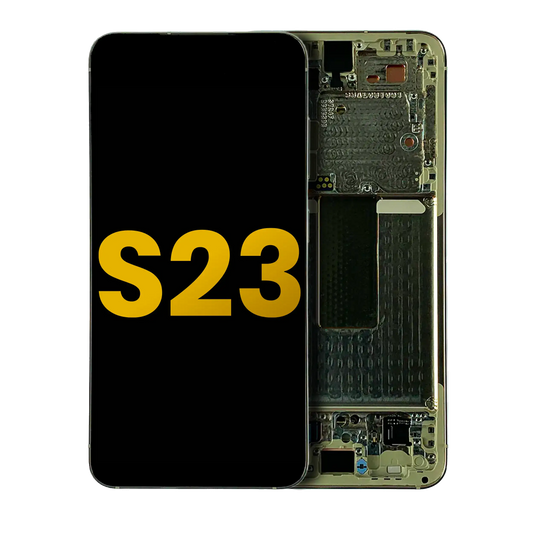 OLED Assembly With Frame For Samsung Galaxy S23 5G (US & International) (Refurbished) (Cream)