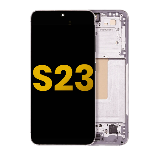 OLED Assembly With Frame For Samsung Galaxy S23 5G (US & International) (Refurbished) (Pink / Lavender)