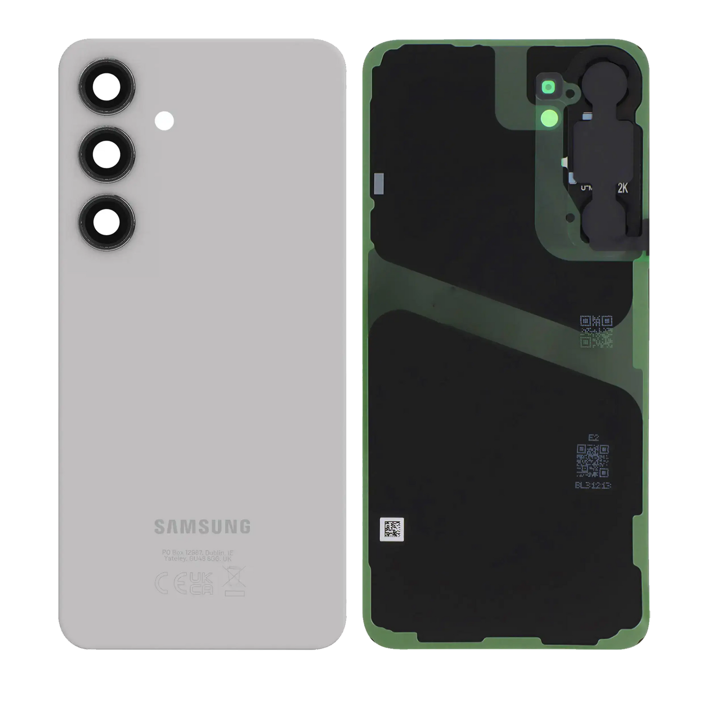 Back Cover Glass With Camera Lens For Samsung Galaxy S24 Plus (Service Pack) (Marble Gray)