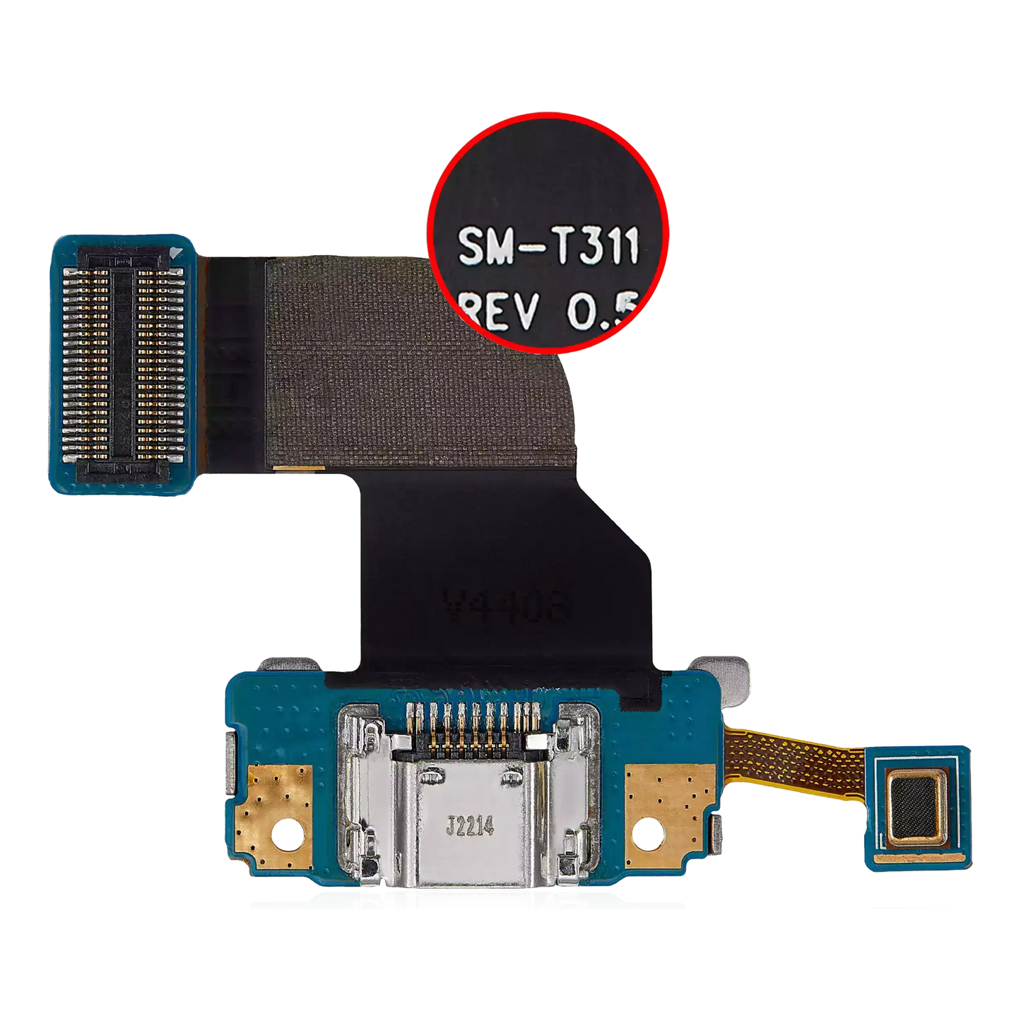 Charging Port Flex Cable With Microphone For Samsung Galaxy Tab 3 8.0" (T310 / T311 /T315) (Premium) Samsung Galaxy Tab replacement part image 1