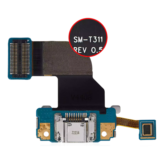 Charging Port Flex Cable With Microphone For Samsung Galaxy Tab 3 8.0" (T310 / T311 /T315) (Premium) Samsung Galaxy Tab replacement part image 1
