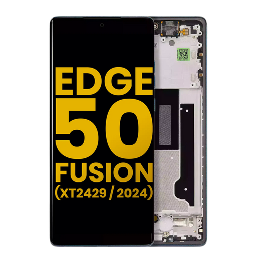 OLED Assembly With Frame For Motorola Moto Edge 50 Fusion 5G (XT2429 / 2024) (Refurbished) (Forest Blue) | SKU 107082142303 | image 1