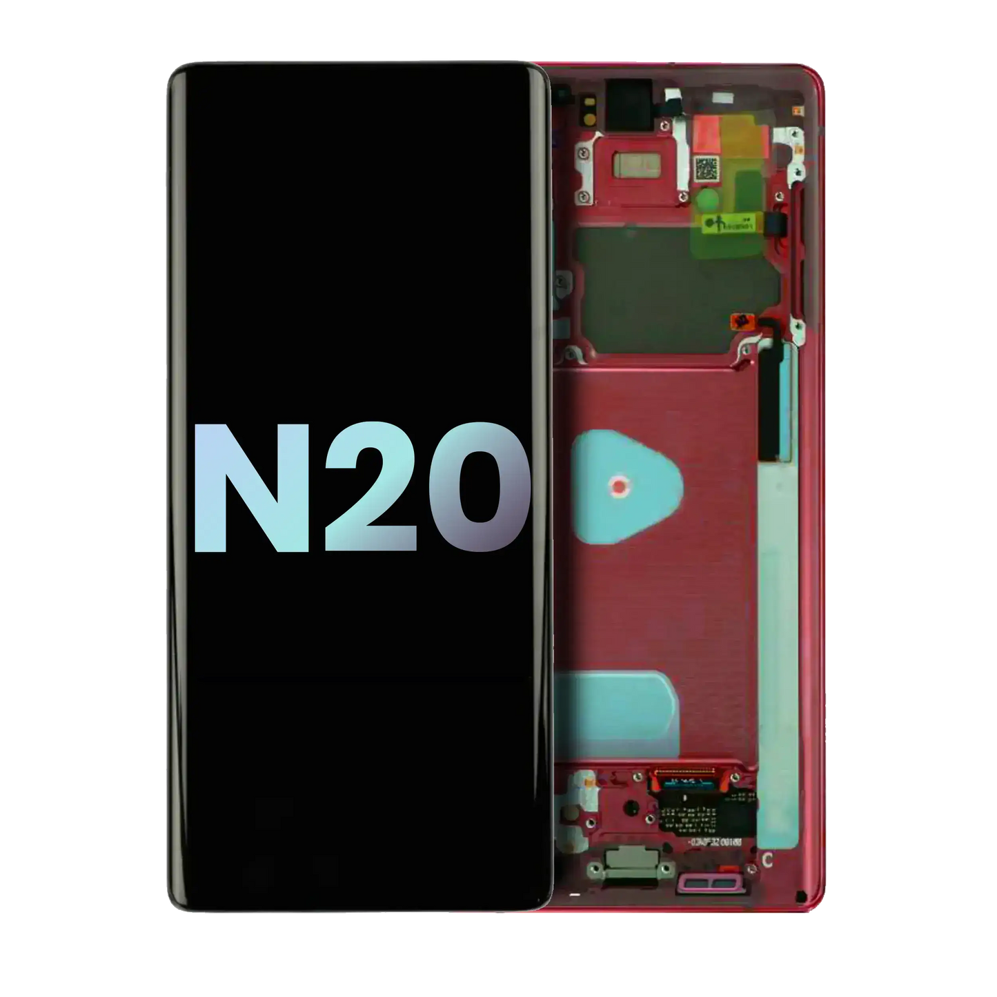 OLED Assembly With Frame For Samsung Galaxy Note 20 5G (Service Pack) (Mystic Red)