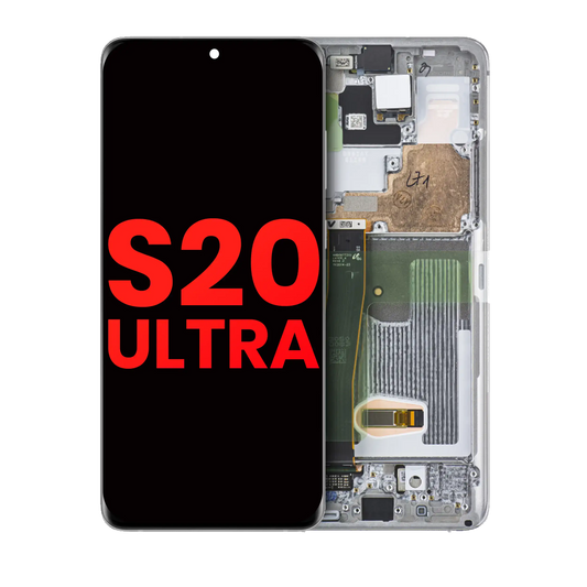 OLED Assembly With Frame For Samsung Galaxy S20 Ultra 5G (Aftermarket Plus) (Cloud White)