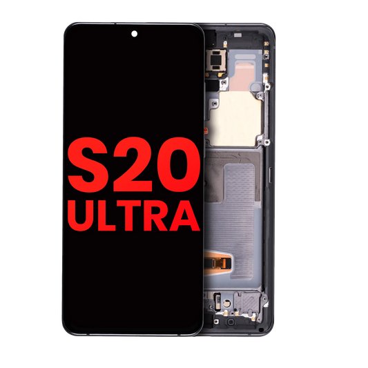 OLED Assembly With Frame For Samsung Galaxy S20 Ultra 5G (Aftermarket Plus) (Cosmic Gray)
